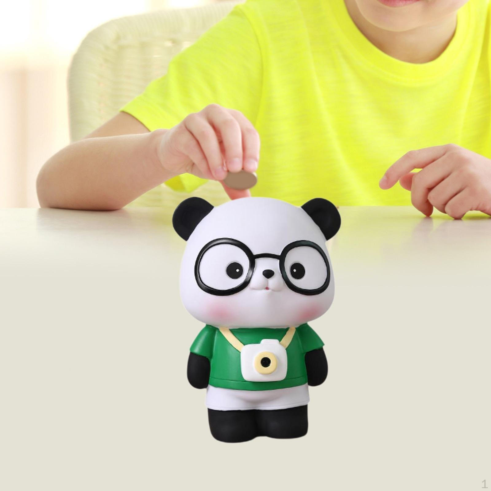 

Копилка скульптура панды мультфильм коробка для мелочи очаровательное украшение стола банка для сбережений зелёный