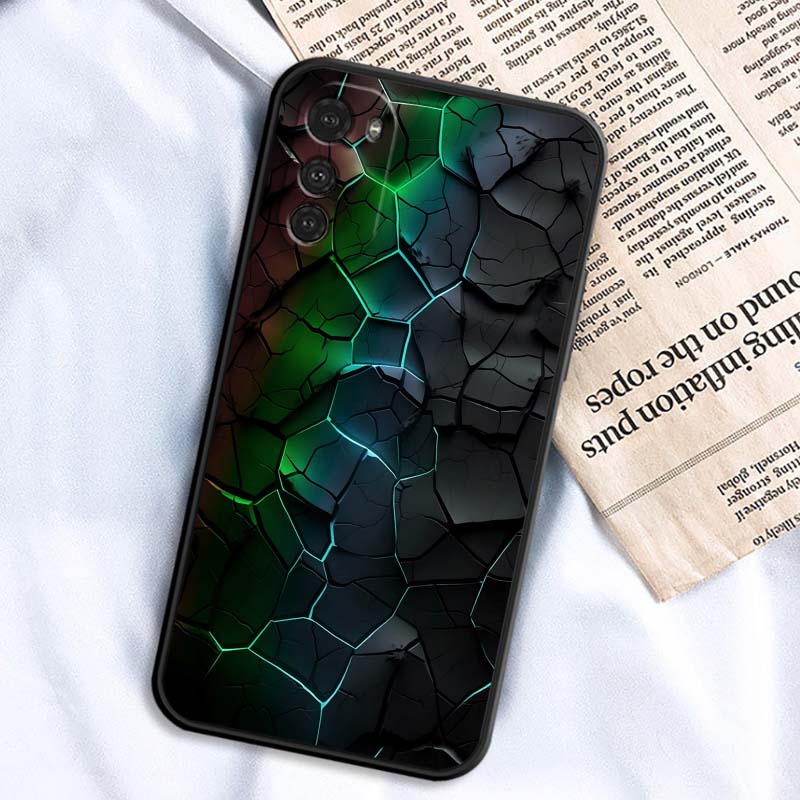 Creative metal style pattern For Motorola G85 Edge 50 G24 G35 G14 G04 40 G72 G34 G G54 G13 G32 5G Black Phone Case