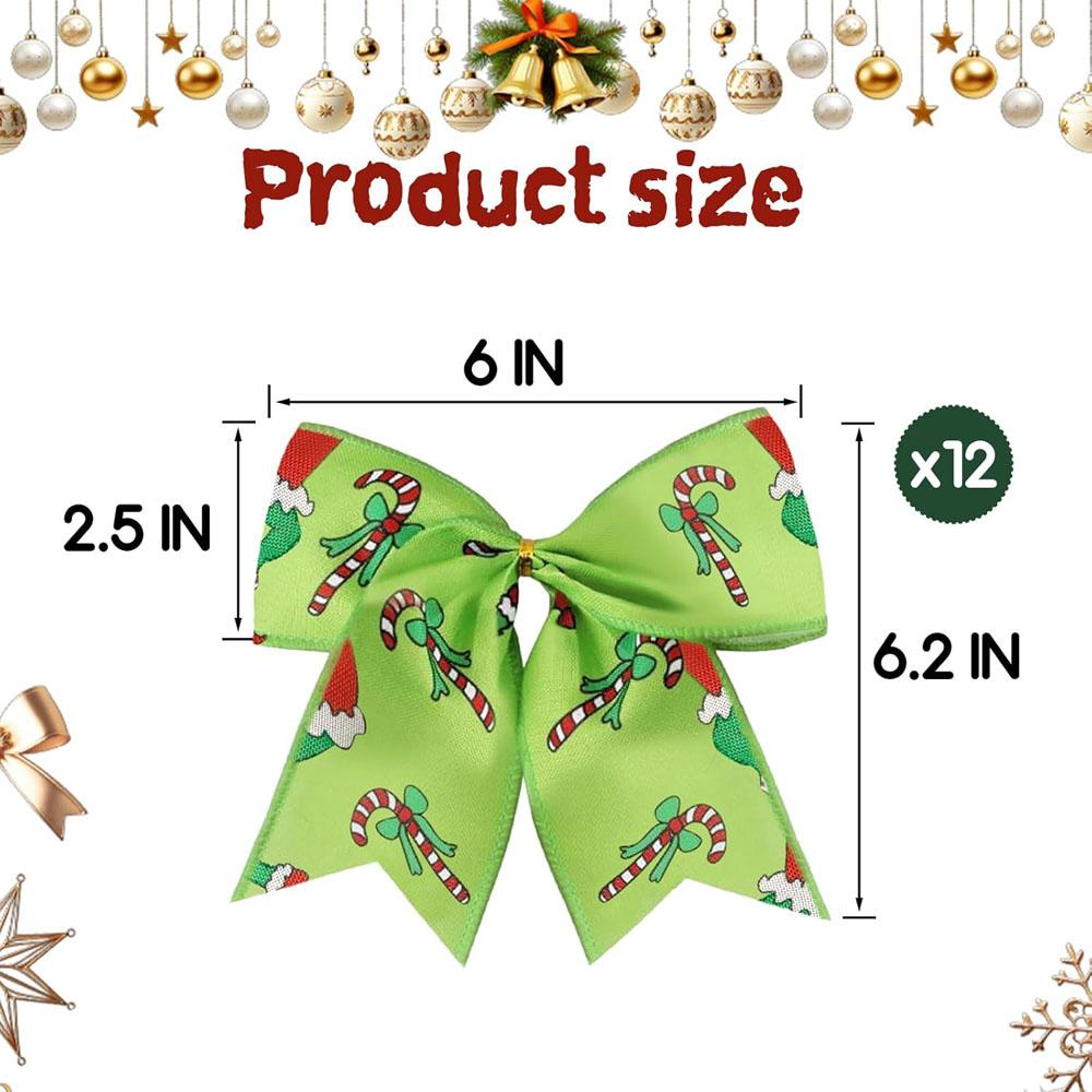Christmas Bows for Wreaths, DIY Xmas Tree Decorations for Tree Gift Wrapping Garland Home Decor