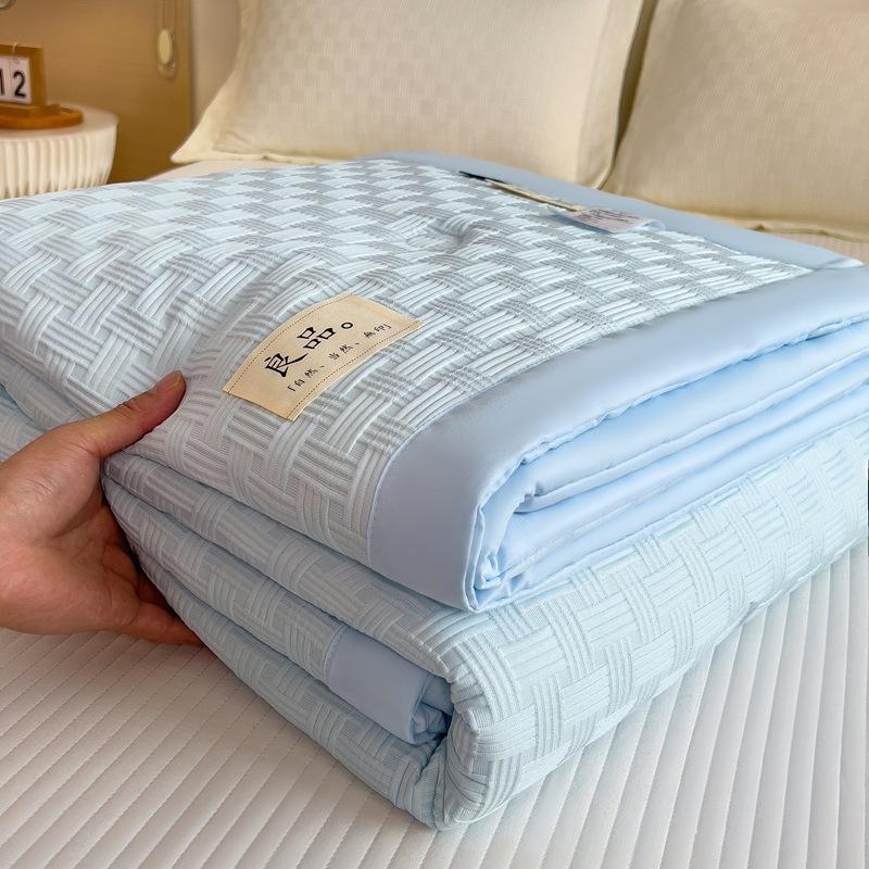 New Waffle Fiber Quilt, Summer Bare Sleeping Color Blocked Thin Quilt, Cool Air Conditioning Summer Quilt, Machine Washable
