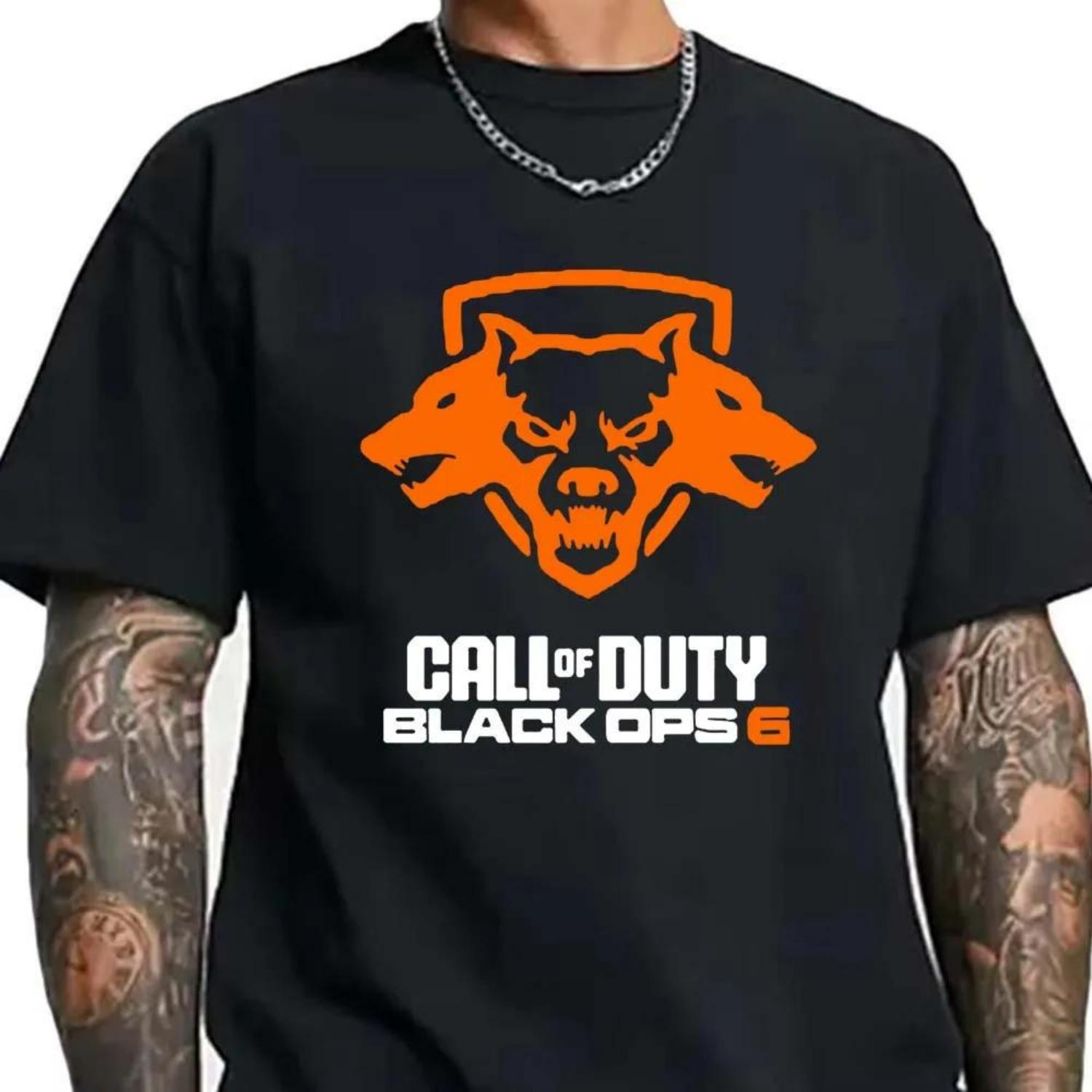 

Call of Duty Black Ops 6 Принтованные футболки Смешная игровая графика Мужская одежда Футболка с коротким рукавом Летняя футболка Винтажная уличная одежда Футболка S чёрный