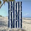 Vertical Stripe Anchor Pattern Beach Towel, Soft Quick-Drying, Perfect For Portable Outdoor Travel, Camping And Summer Beach