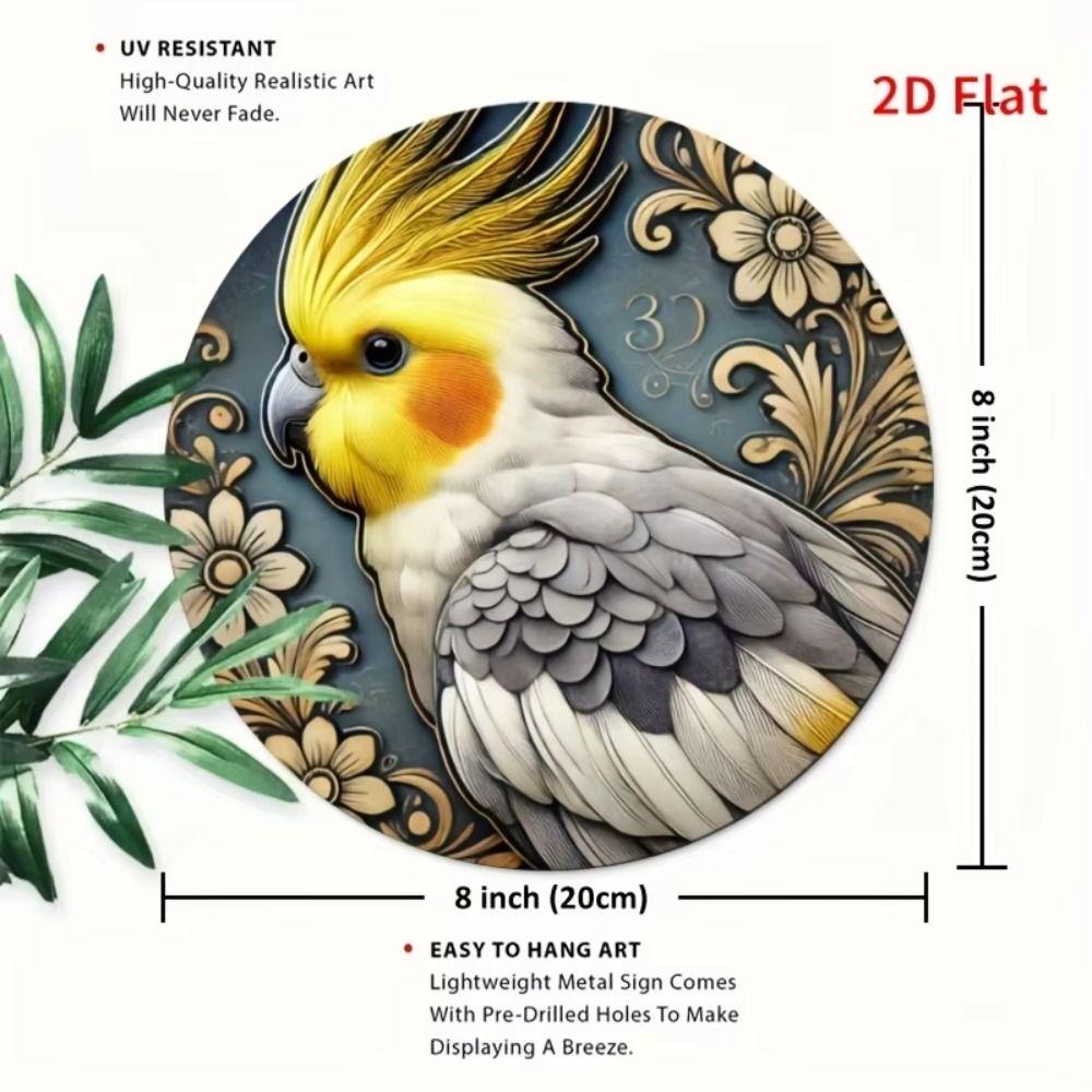 Tin Art Painting Metal Wall Decor 20x20cm Handmade Craft Home Decorative Plate