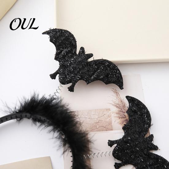 Dark Style Cosplay Hair Hoop Halloween Headbands, Black Spider Bat Headband, Glitter Fluffy Creative Headgear for Women, Teens, Cosplay, Costume