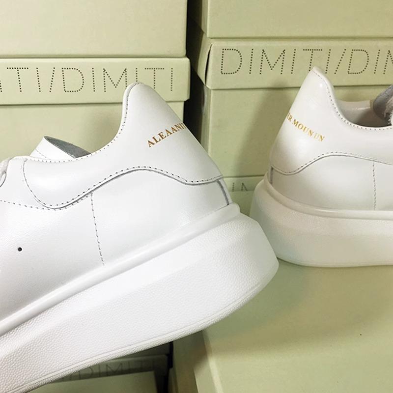 Plateau weiße Schuhe Damenschuhe Sommer neue Muffin-Schuhe Innenhöhenerhöhung Paar Board-Schuhe Frühling und Herbst vielseitig Leder atmungsaktiv