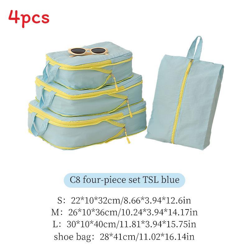 Travel Organizer Set With Waterproof Compression Bags For Luggage Packing Efficiency