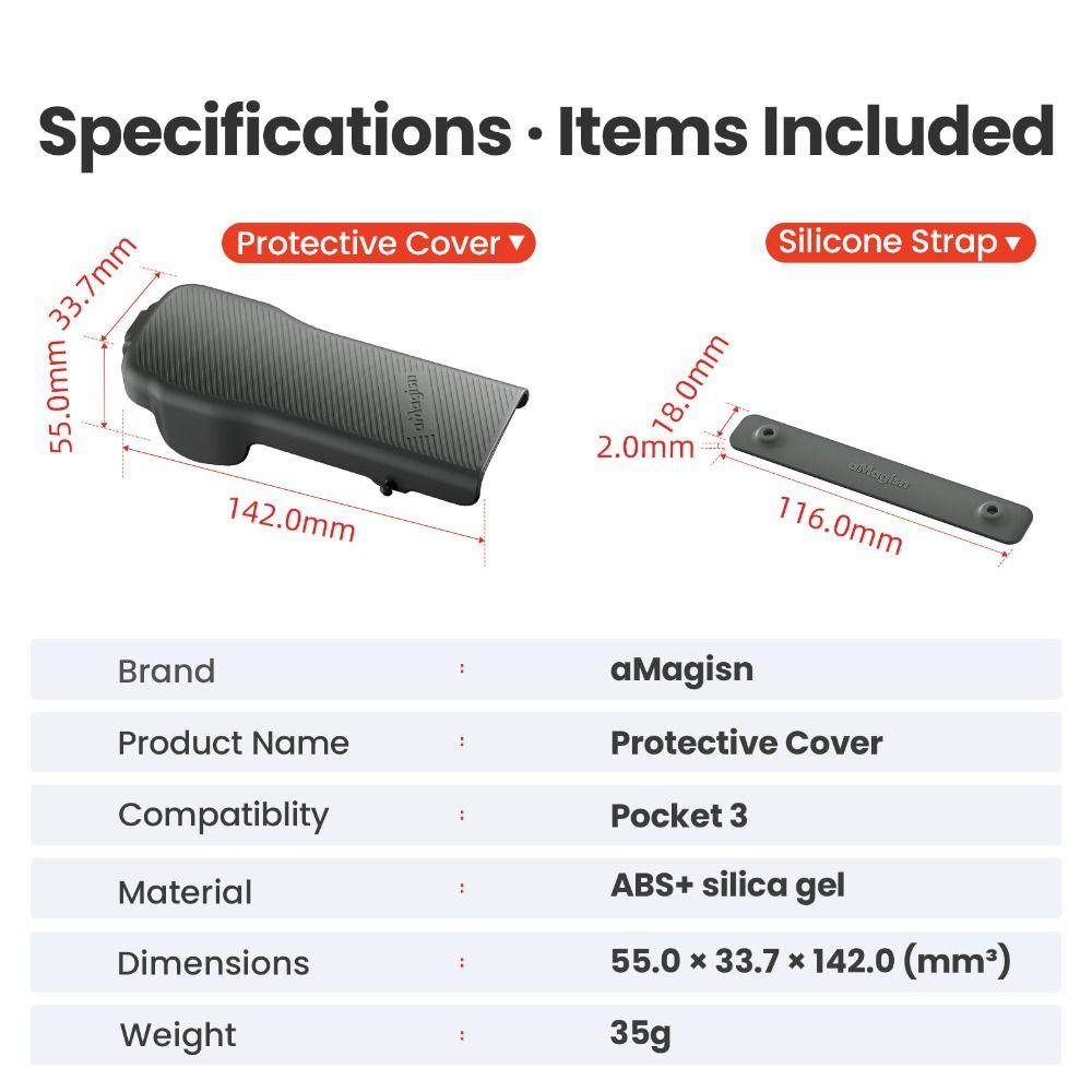 Shockproof Protective Lid Anti-fall Body Case for DJI Osmo Pocket 3 Action Camera Accessories