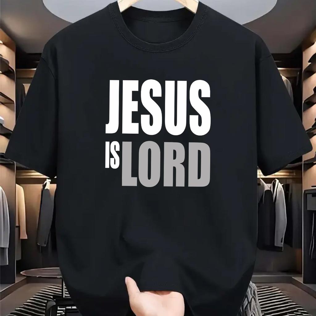 JESUS IS LORD Christian Quote Print TShirt Unisex WoUnisex Casual Cotton Tee Summer Short Sleeve Graphic T Shirts Unisex Tops
