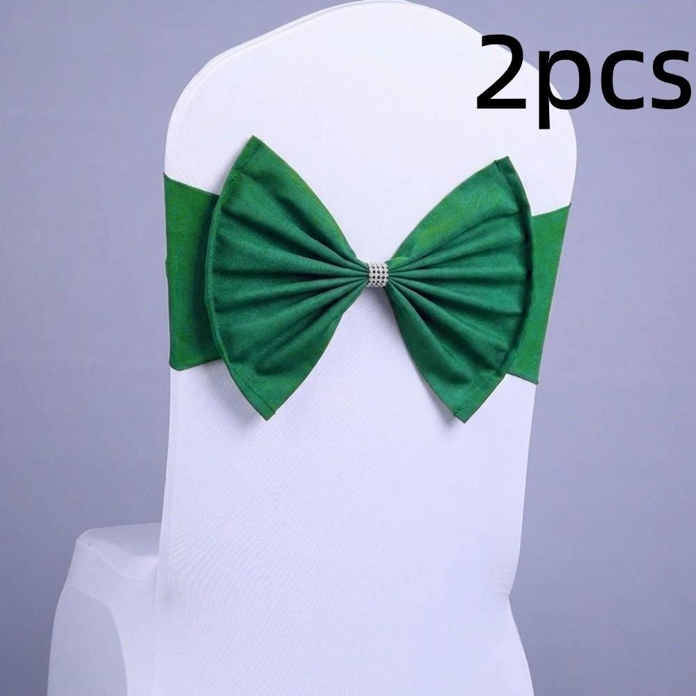 2pcs Multicolor Satin Chair Sashes Band Reusable Chair Back Ribbon Durable Chair Bow Tie  Birthday