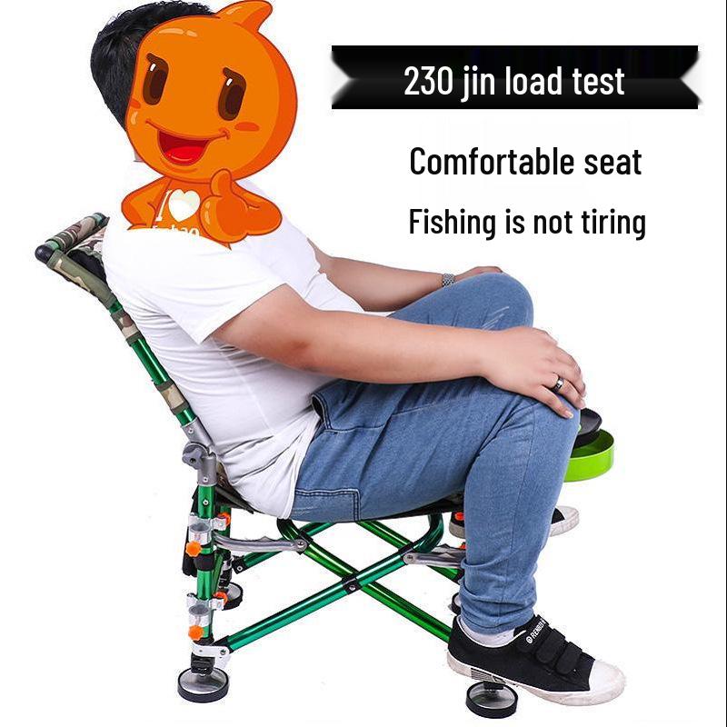 Chaise de pêche extérieure multifonctionnelle réglable: Portable, conception pliable à 180°