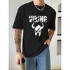 Men's Fashion Casual Printed Short-Sleeve T-Shirt ,  Summer , Round Neck, Relaxed Fit, Oversized,  Fashionable