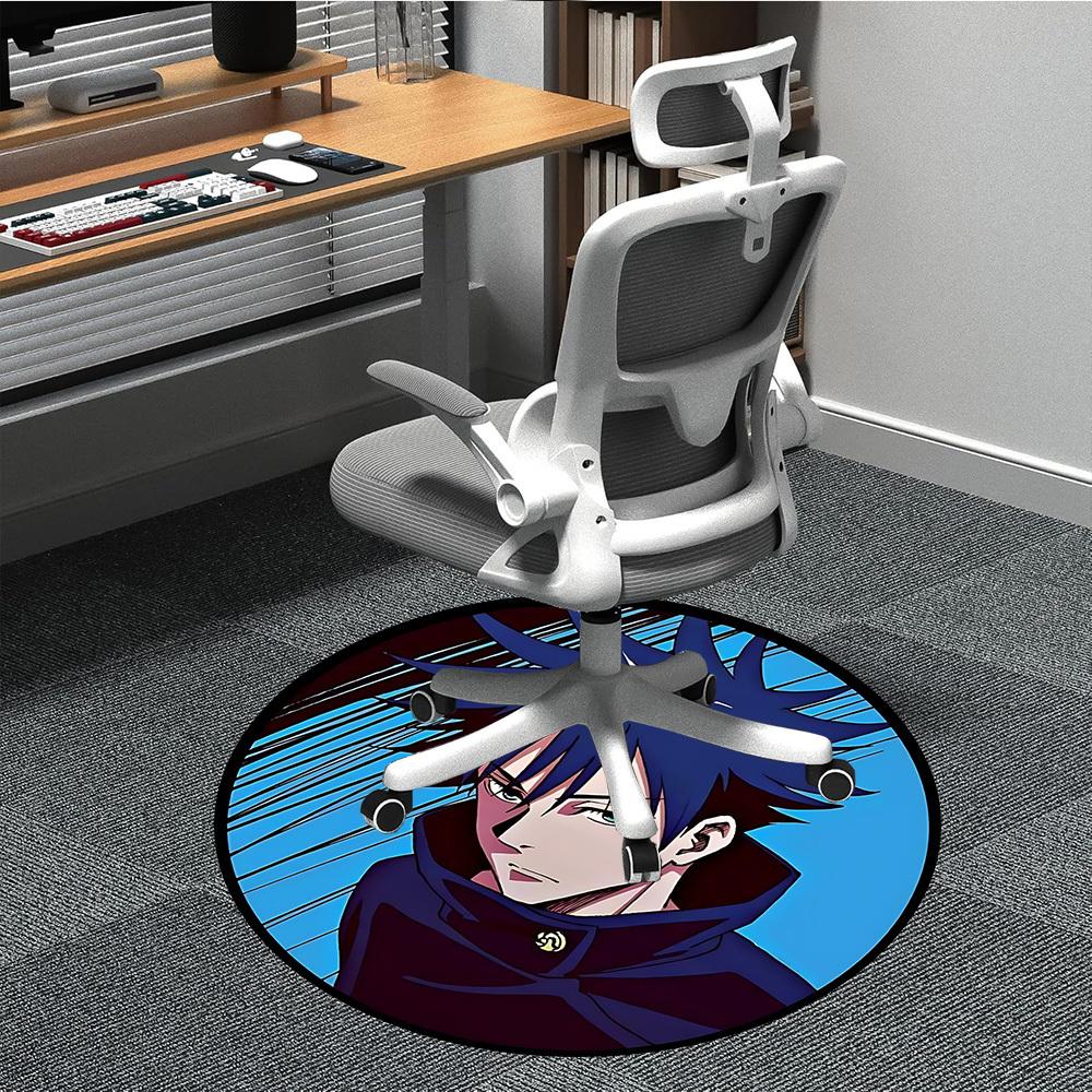 

1pc Jujutsu Kaisen Chair Carpet for Office - Indoor Non-Slip Washable Polyester Fiber Carpet, Soft Comfortable Mat For Office yy250928008 80cm by 80cm