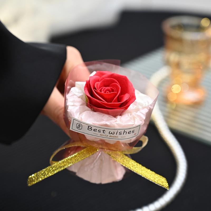 Mini Ficktvålsblomma Bukett Konstgjord Rosblomma Bukett Mors Dag Alla Hjärtans Dag Festpresent Heminredning