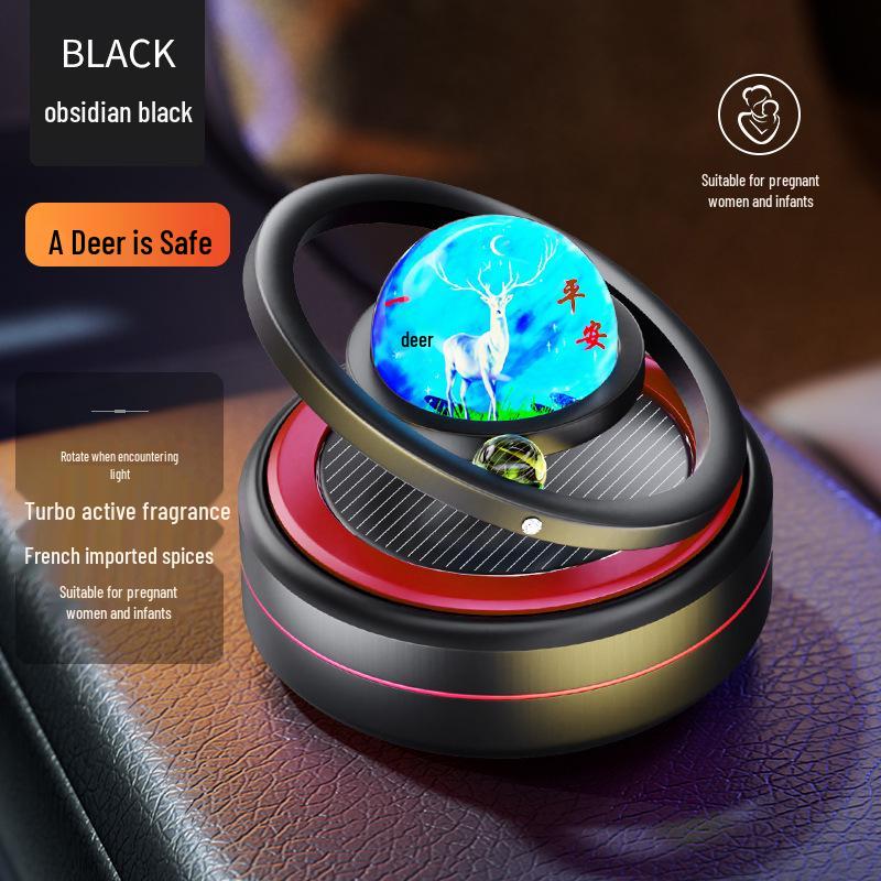 Solar-Powered Rotating Car Aromatherapy Ornament