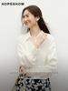Hongxiu 2025 Glossy Lapel Drape Acetate Top - Spring/Autumn Women's Fashion Shirt