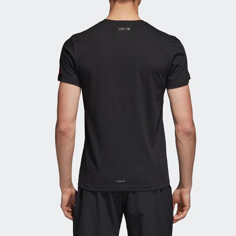 adidas T Shirts Men's Black Crew Neck Moderate Straight Fit CV4281