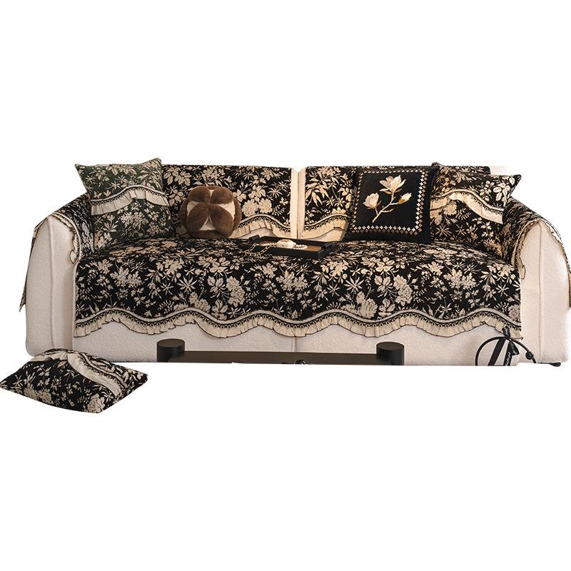 French Special-Shaped Sofa Cushion Light Luxury High-End Non-Slip Straight Row Sofa Seat Cushion Universal In All Seasons New Cover Towel