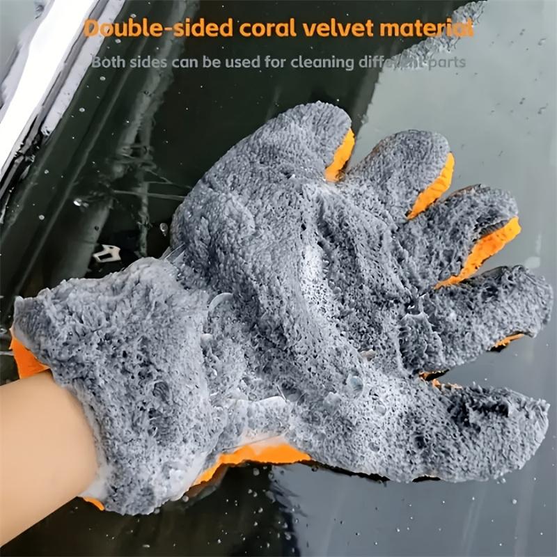 Polishing Wash Towels Plush Microfiber Washing Glove Coral Fleece Car Wash Gloves Car Wash Towels Cleaning Accessories