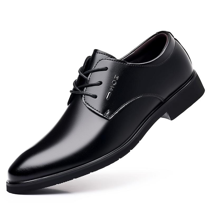 Fashion Versatile Formal Dress Footwear New Leather Men Oxfords Shoes Business Derby Shoes All-match Lace Up Italian Mens Casual Shoes