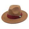 New Fashion Women Men Wide Brim Felt Jazz Fedora Hats Solid Color Party Trilby Wedding Hat Autumn Winter Hats 56-58-60CM