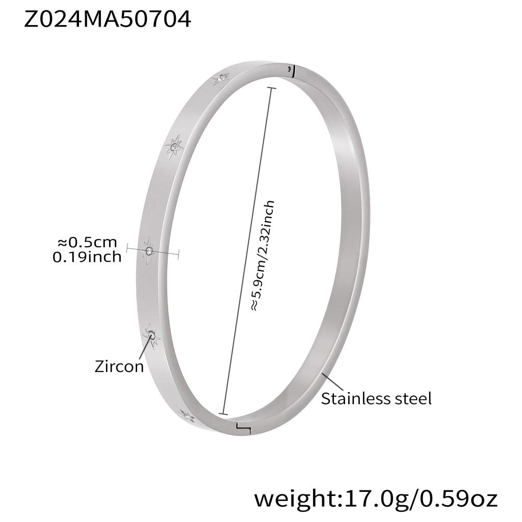 Inlaid Shiny Zircon Openable Bracelet In Stainless Steel 18k Gold Plated Waterproof Non Tarnish Luxury Bracelets For Women