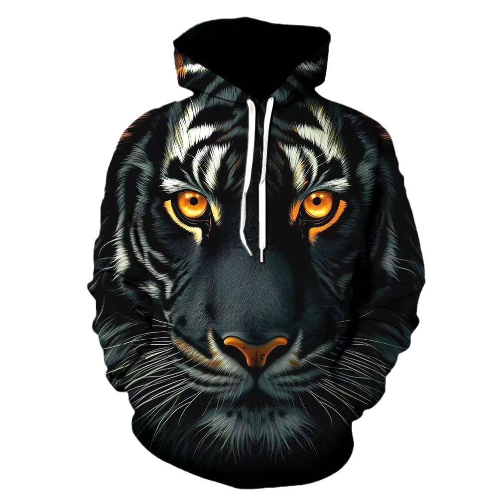 Autumn New Tiger Series Printed Sweatshirt 3D Sweatshirt Men's Loose Pullover Hoodie Sweatshirt