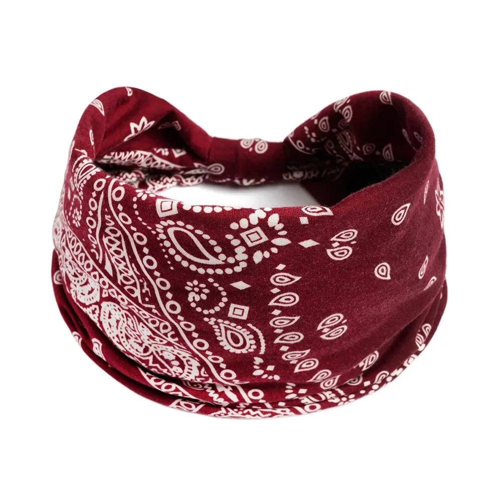 Boho Knot Turbans Yoga Elastic Head Wrap Women Headband Wide Hairbands Headwear Floral Bandanas Fashion Hair Band Accessories