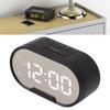 Digital Alarm Clock USB LED Display White Light Mirror Electronic Desktop Clock for Bedroom Living Room
