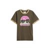Letter Print Round Neck Short Sleeve T-Shirt Men Tops Brown CS785-BLK