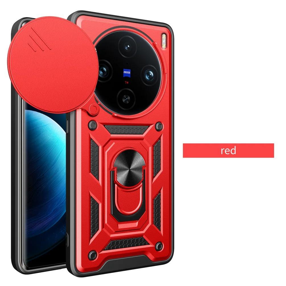 Panzerhülle für VIVO X100 Pro Hülle Linsenschutz mit Ring Magnetischer Halter Business Vollschutzhülle