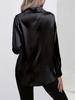 Chemise Satinée Brillante Élégante à Manches Longues pour Femme – Polyvalente pour le Printemps, l'Automne et Toutes les Saisons