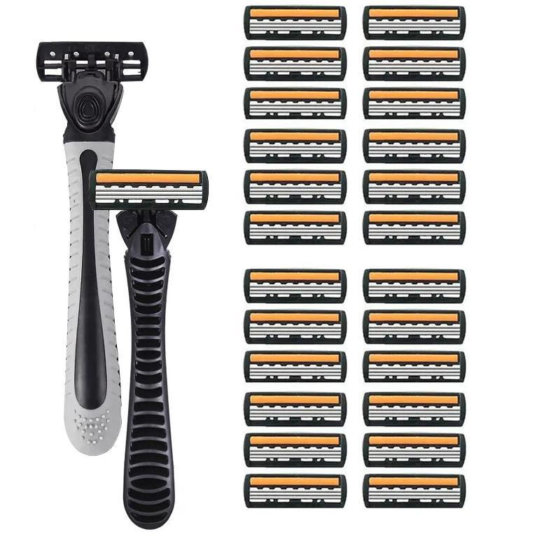 3-layer Stainless Steel Blade Men Razor Washable For Travel For Home Shaver Manual Shave Razors For Daily Face Care