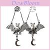 Gothic Style Alloy Earrings With Moon And Star Bat Design For Women
