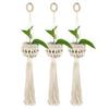 Wisząca doniczka ręcznie tkana łatwa w instalacji lina bawełniana Macrame Design wiszący kosz na rośliny Home Decor