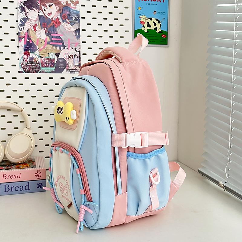 Student Schoolbag Women's Contrast Color Backpack Children's Backpack for Girls