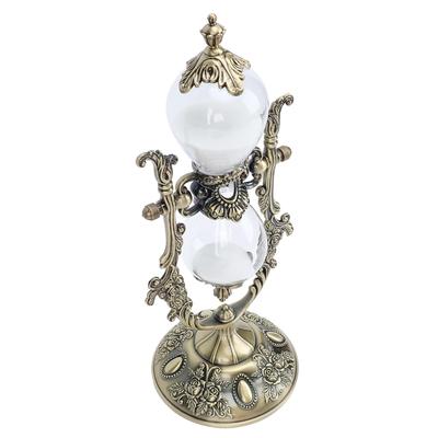 30 Minute Hourglass Antique Metal Sand Clock Vintage Engraved Sandglass Sand Timer for Home Salon Spa   Meditation   Desk Decor