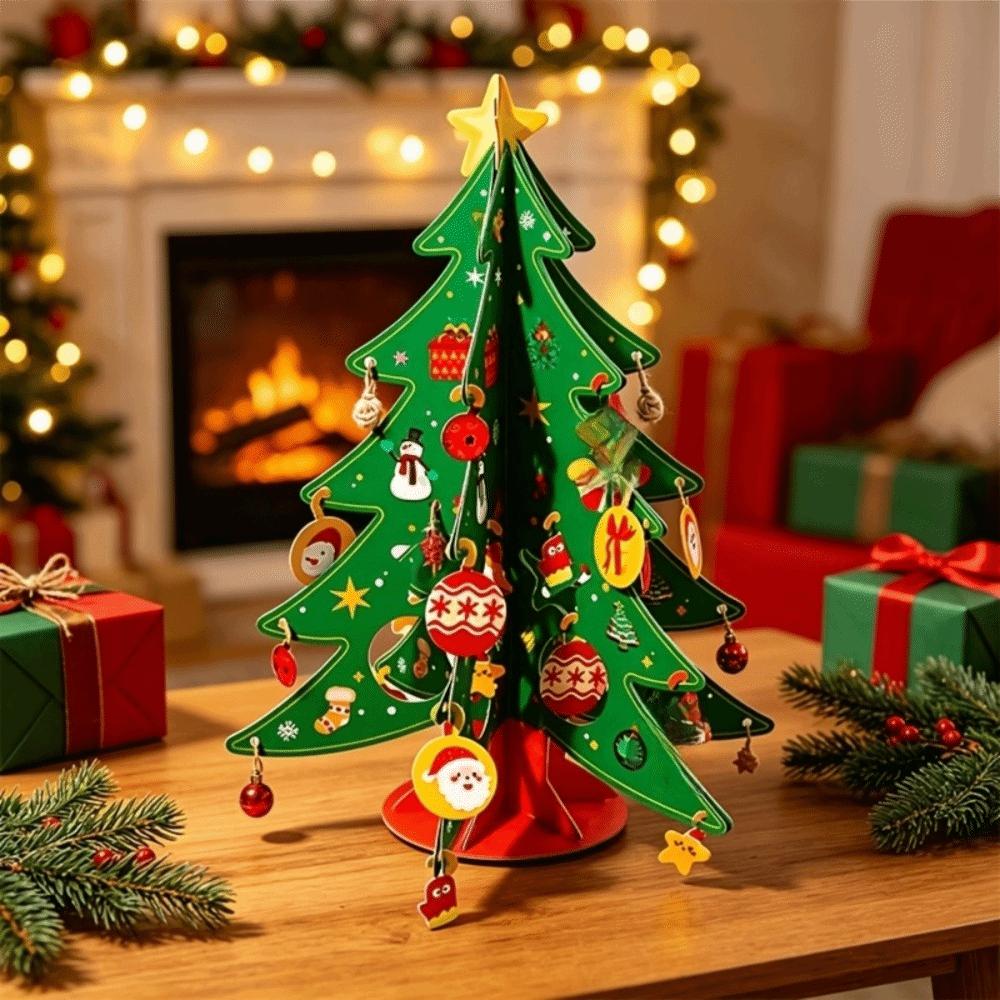 LED Christmas Tree DIY Craft Kit Colorful Desktop Christmas Ornament Tabletop Xmas Tree Christmas