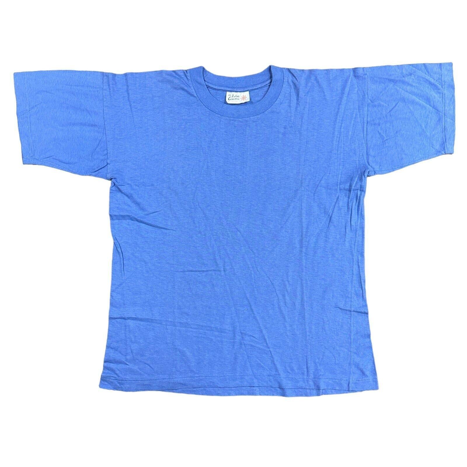 

Vintage Single Stitch T-Shirt Mens Womens Tees Top Plain Blank 90s Retro Blue Mens S