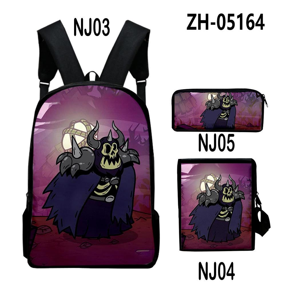 Classic Novelty Nobody Saves the World 3D Print 3pcs/Set School Bags Laptop Daypack Backpack Inclined Shoulder Bag Pencil Case