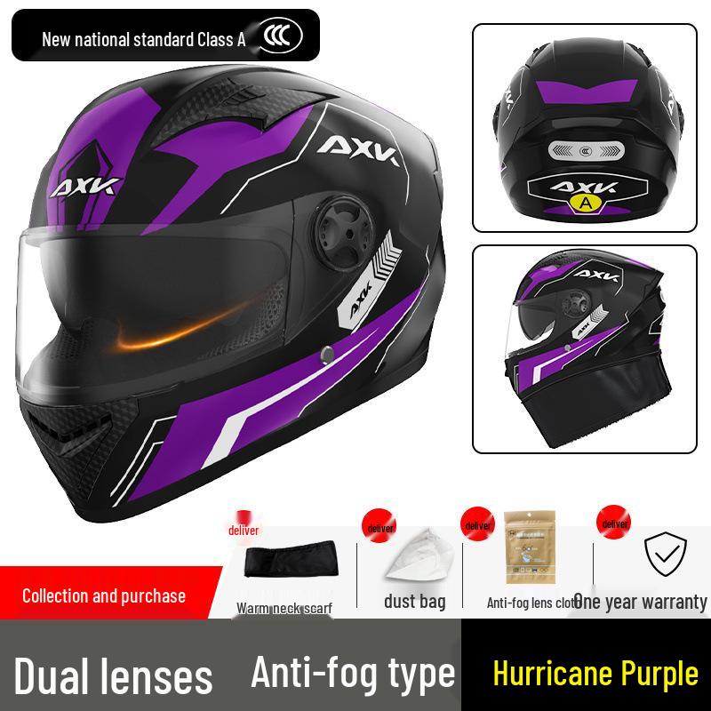 Certified Electric Motorcycle Helmet - Unisex Full Face, All-Season, Winter Warm, Safety Helmet