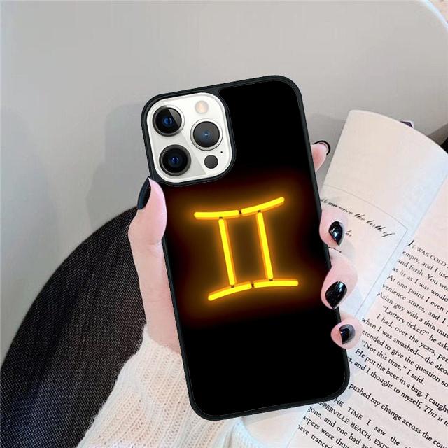 Neon Zodiac Signs Coque Shell For iPhone 17 Air 15 16 14 13 12 Pro Max 11 Pro Max Plus Phone Case Cover