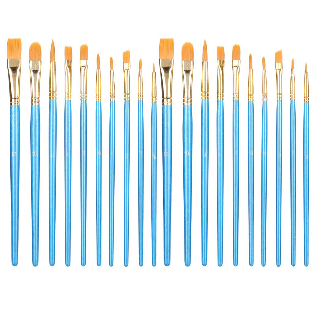 20 sztuk Zestaw Pędzli do Malowania Akwarela Farba Olejna Narzędzie do Rysowania dla Artystów Materiały Niebieski Uchwyt