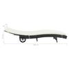 Sun Lounger with Wheels and Cushion Poly Rattan Black