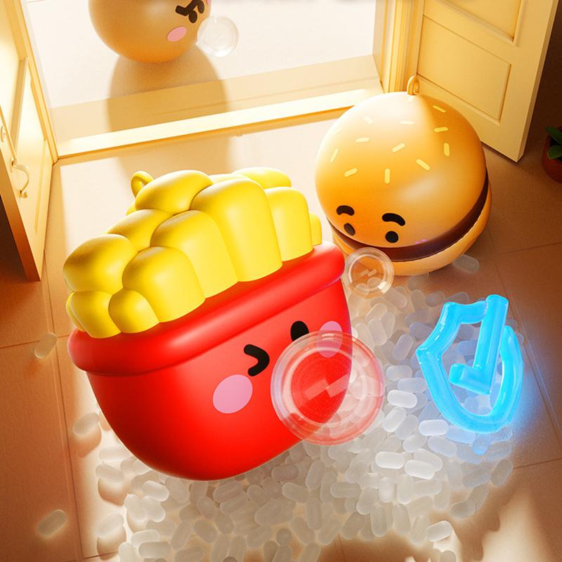 Cartoon Food Spitting Bubbles Squishy Toy Squeeze Stress Relief Sensory Fidget Toy Cute Design For Office Hom Decompression