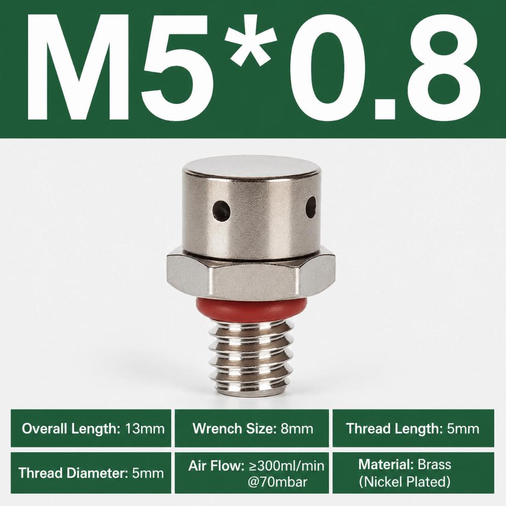 Nickel Plated Vent Plug Brass Pressure Balance Plug Durable Safety Relief Valve