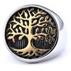 316 Titanium Steel Tree of Life Ring for Men Vintage Leaf Design Durable Titanium Band