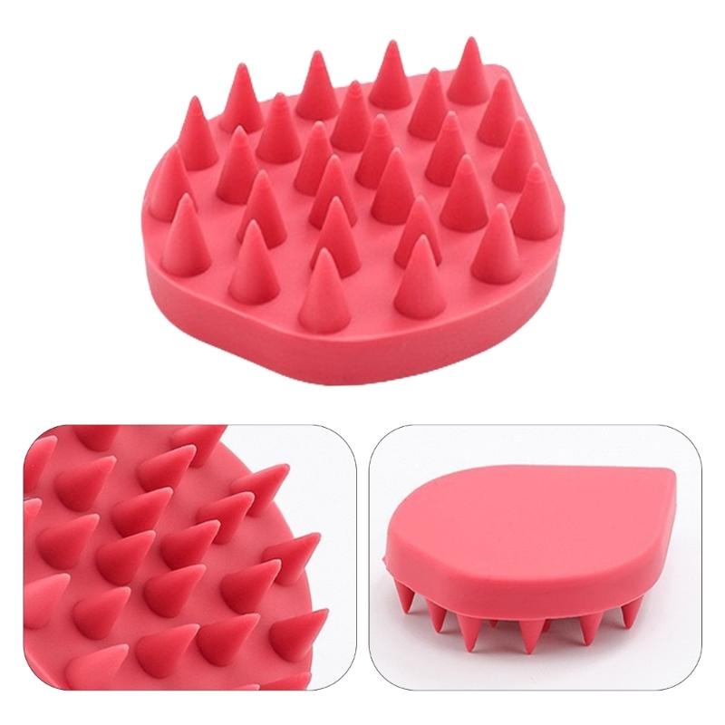 Silicone Shampoo Brush Scalp Massage Brush Wet and Dry Hair Washing Brush Water Droplets Shaped Shampoo Comb for Daily