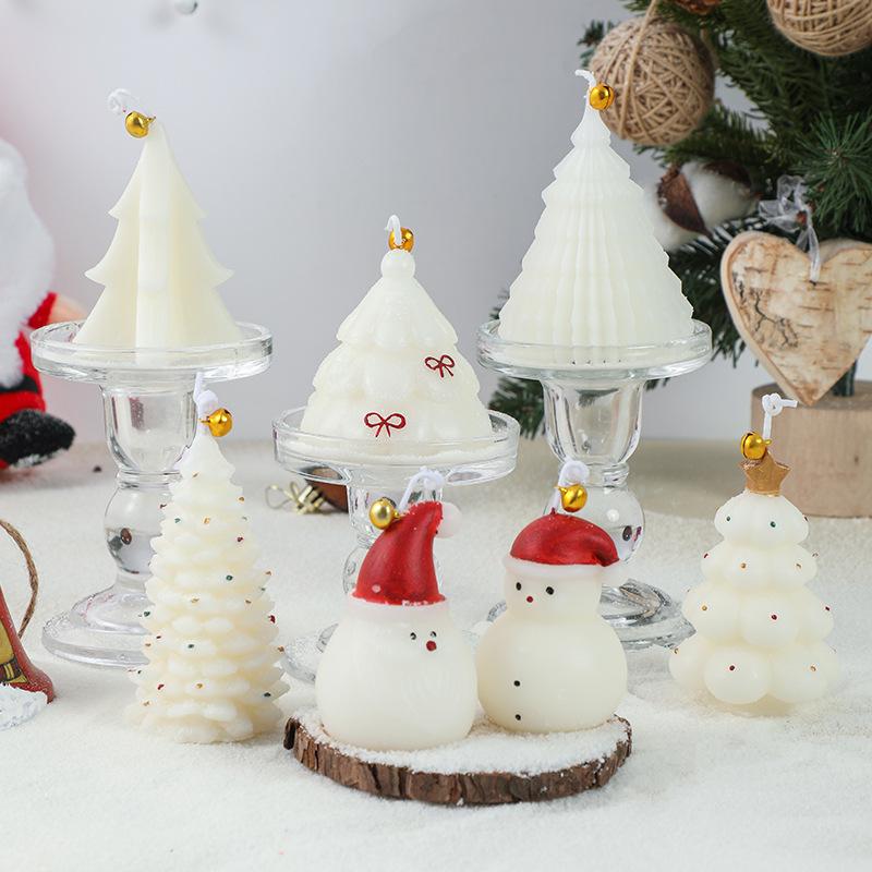 Factory Christmas Souvenirs Christmas Tree-Shaped Geometric Scented Candles Atmosphere Decoration Ornaments