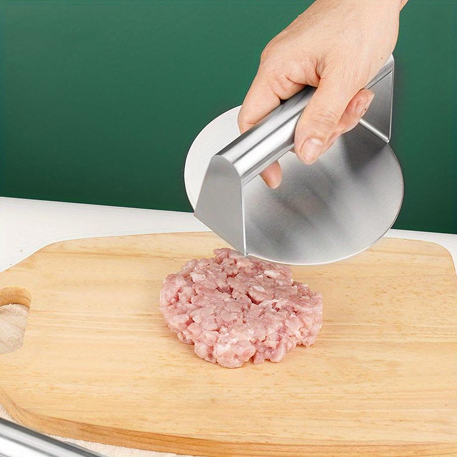 1pc Stainless Steel Smash Burger Press Hamburger Patties Meat Masher Circular Meat Press Mold for Deli Meats Kitchen Accessories