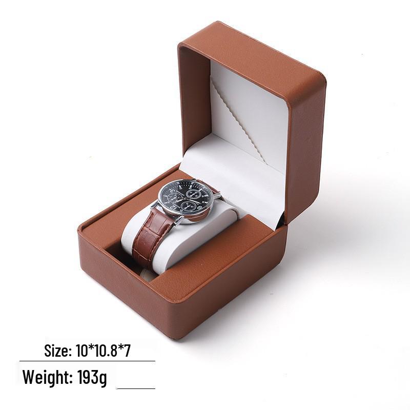 Frosted PU Flip-Top Watch and Jewelry Storage Box